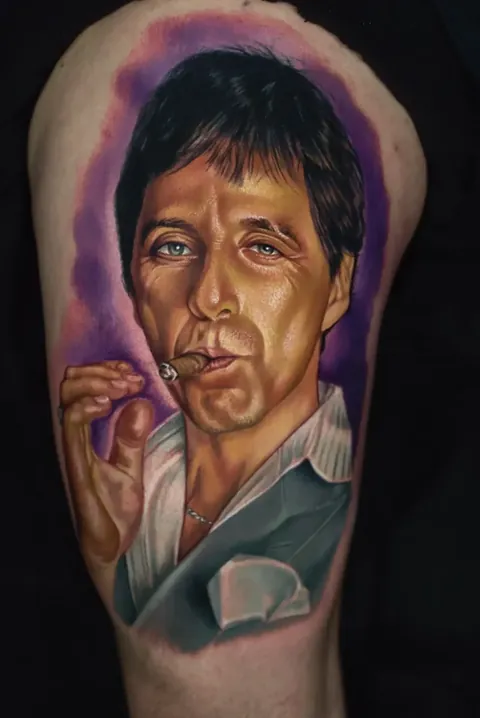 Retrato realista a color de Tony Montana (Scarface) — Realismo